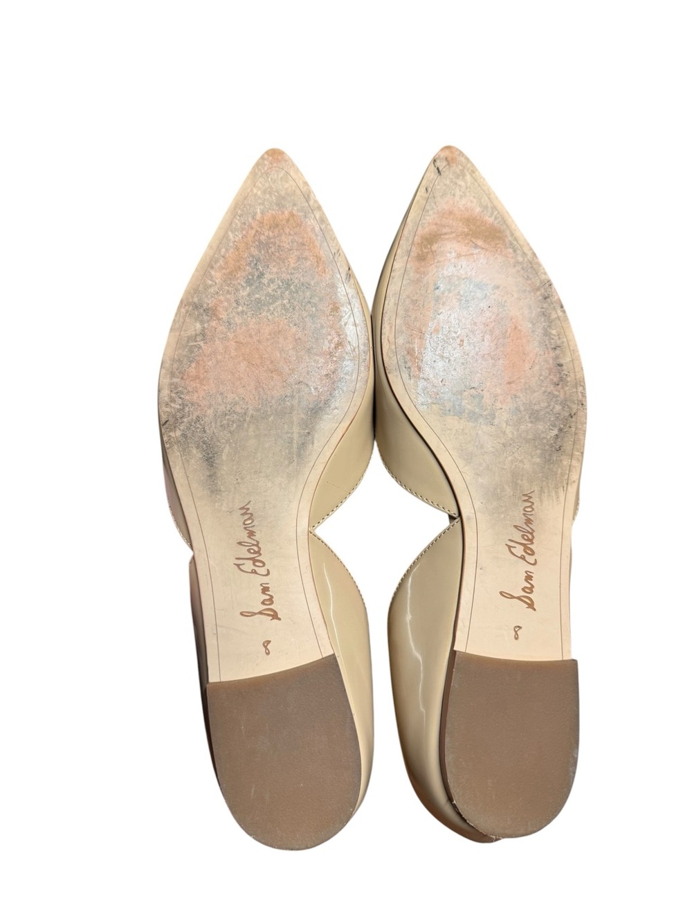 Sam Edelman Rodney D’Orsay Flats Size 8M Beige Patent Pointed Toe Slip On Shoes - Picture 8 of 10